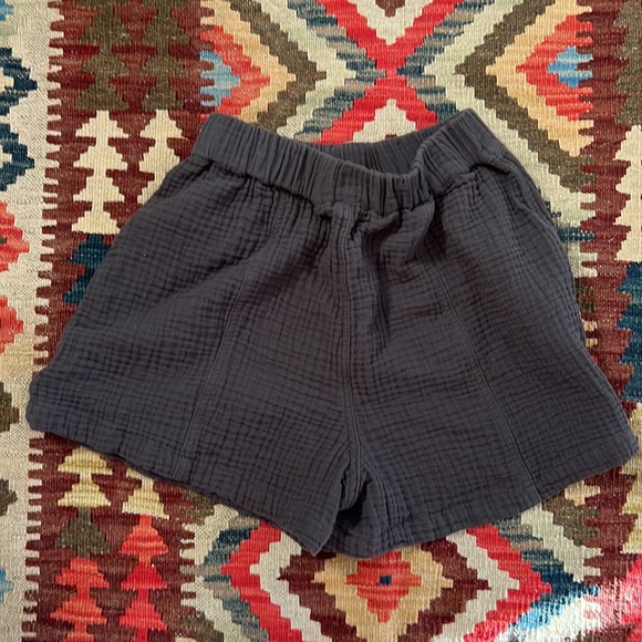Madewell Lightspun Easy Pull-On Shorts size XXS gray black coal - Picture 2 of 5